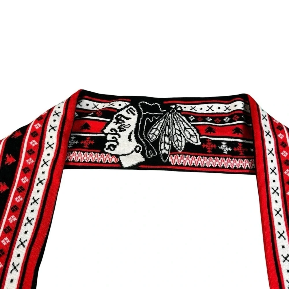 Chicago Blackhawks Scarf Red Black White  Winter Design CIBC Promo